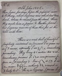 Image of a handwritten sermon by Joseph Eckley, circa the late-1700s or early-1800s. 
