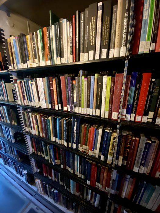 Shelves in need of shifting in the Burke Stacks