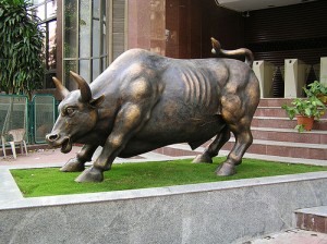 Bull at Bombay Stock Exchange 