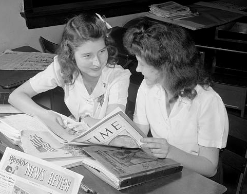 Students Reading Periodicals