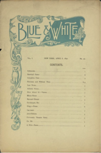 The Blue and White index 8 April 1891 issue