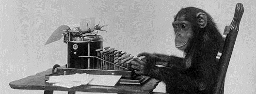 chimpanzee at typewriter