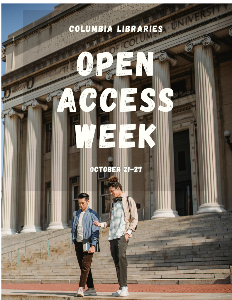 two people stand on the steps of low library in conversation